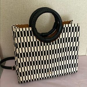 Spartina 449 Black and White Tote with Geometric Pattern